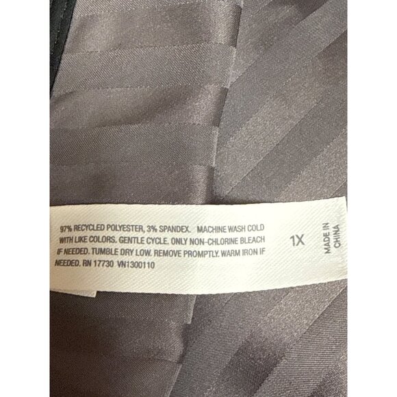 Auden Women's Sleep Lounge Shirt Deep Purple Stripe T-Back Satin Plus 1X NEW - Picture 7 of 8